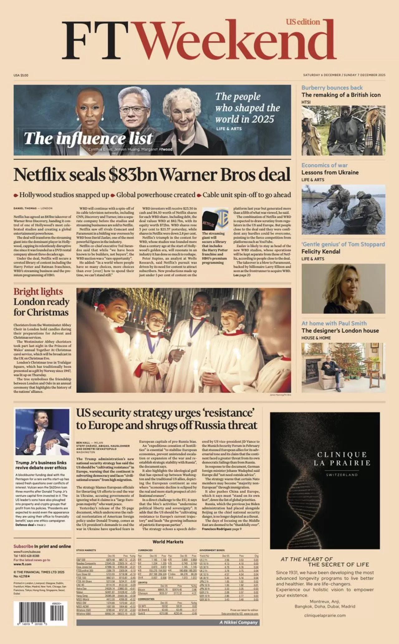 Financial Times'ın 6 Aralık Tarihli Uluslararası Baskısı Yayınlandı