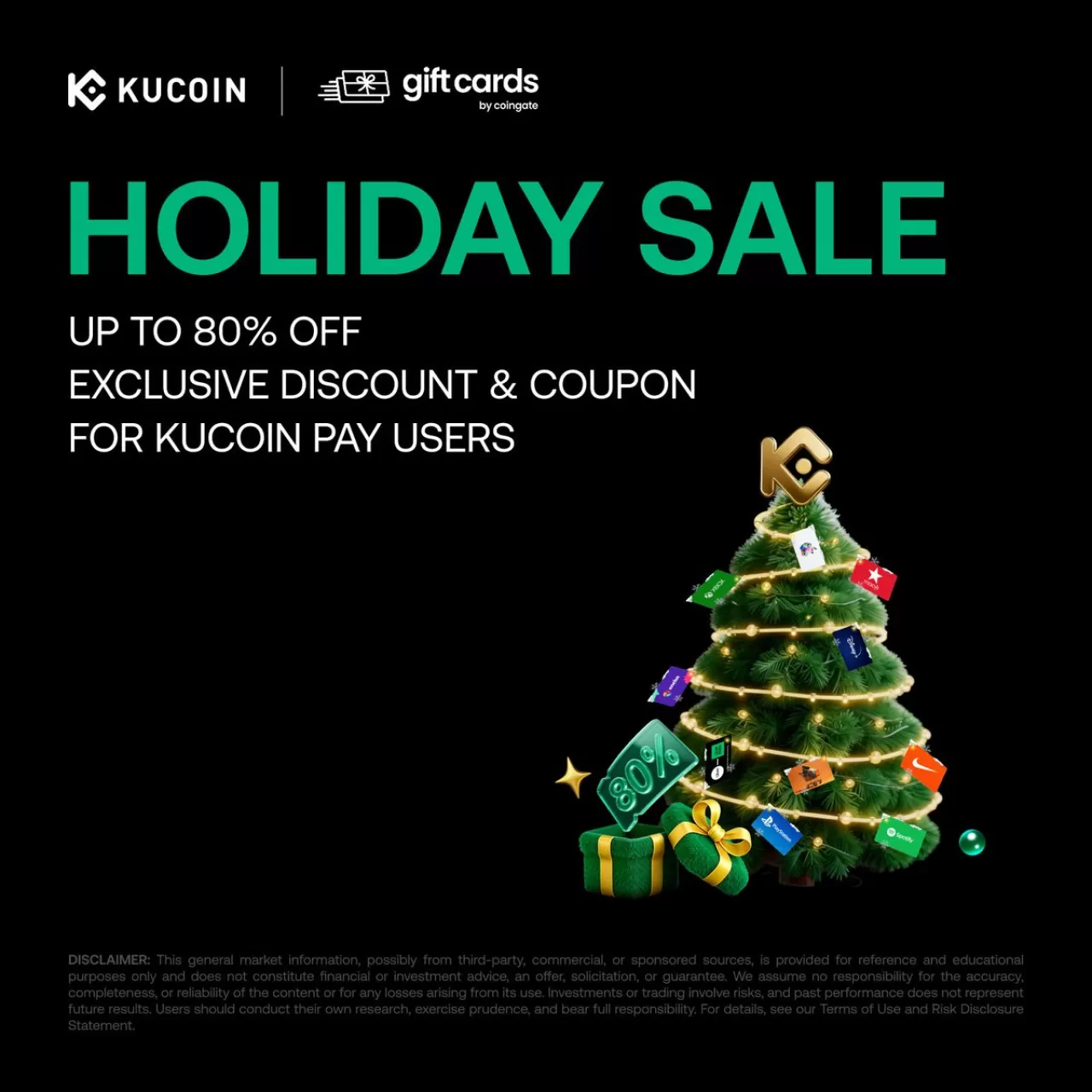 KuCoinPay Kullanıcılarına Özel CoinGate Hediye Kartları Tatil İndirimi