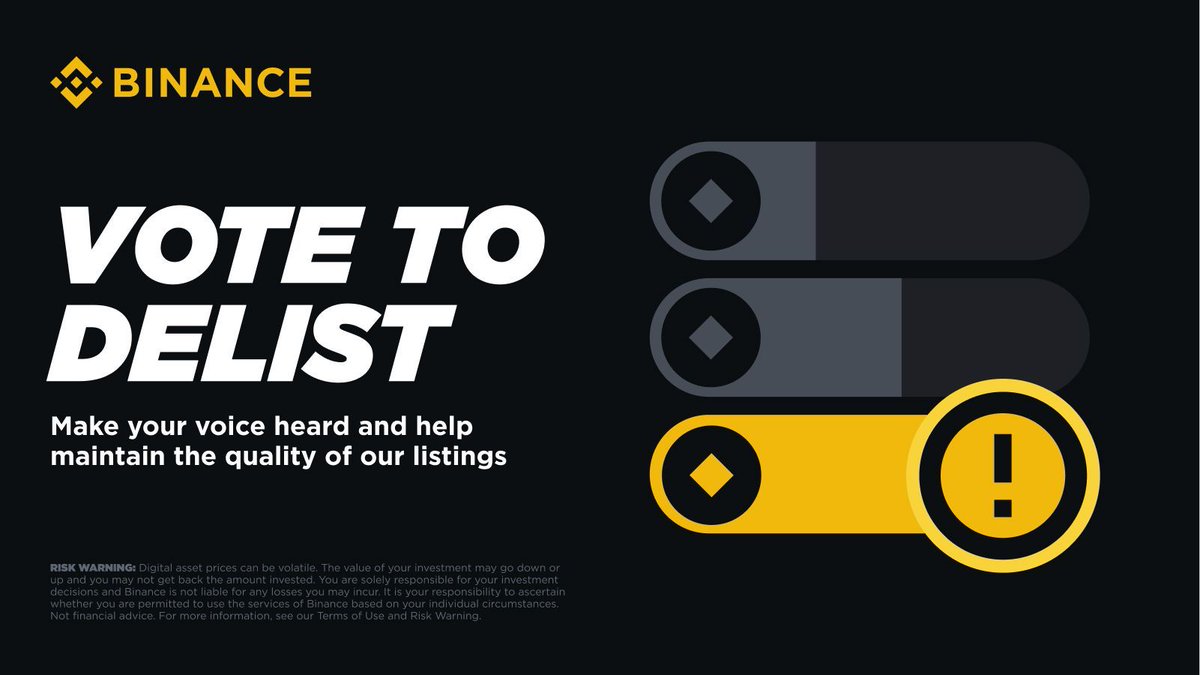 Binance, Kaldırma Oylaması için Yeni Proje Listesi Yayınladı