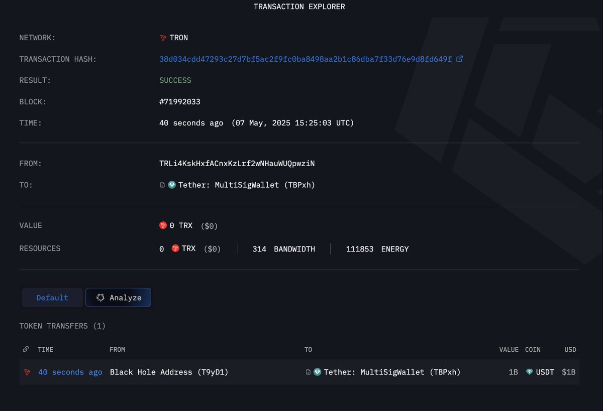 Tether, 1 Milyar USDT Daha Basarak Arzını Artırdı