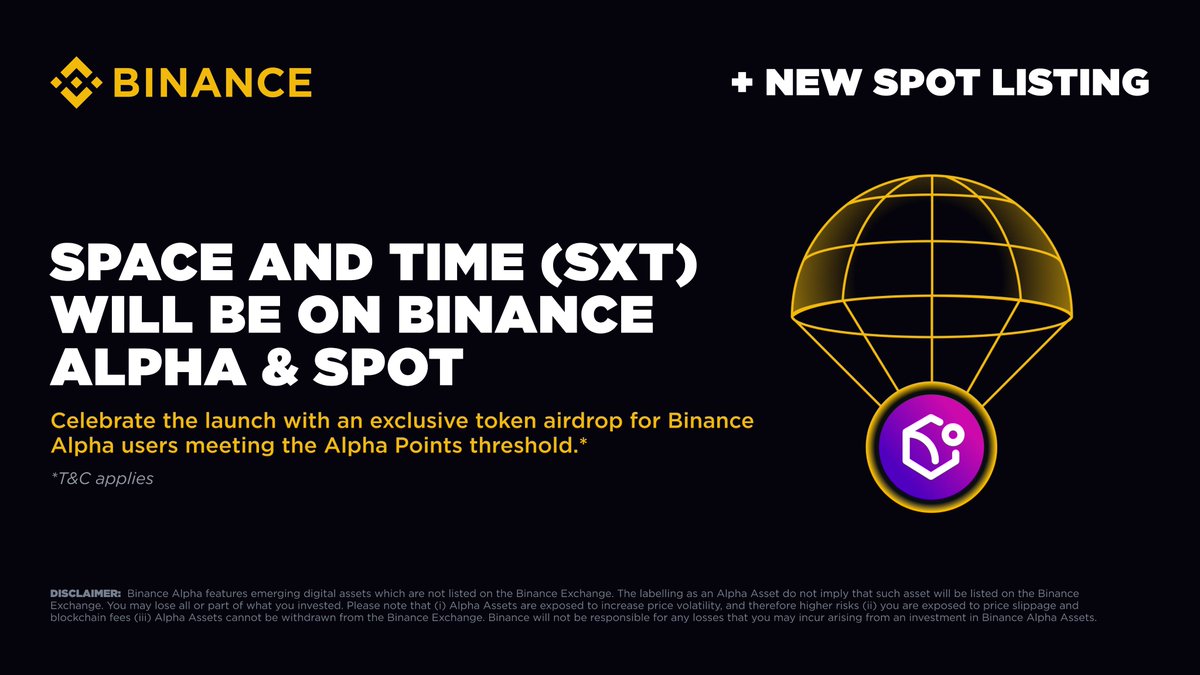 Binance, SXT Listelemesiyle Alpha Trading'i Başlatıyor