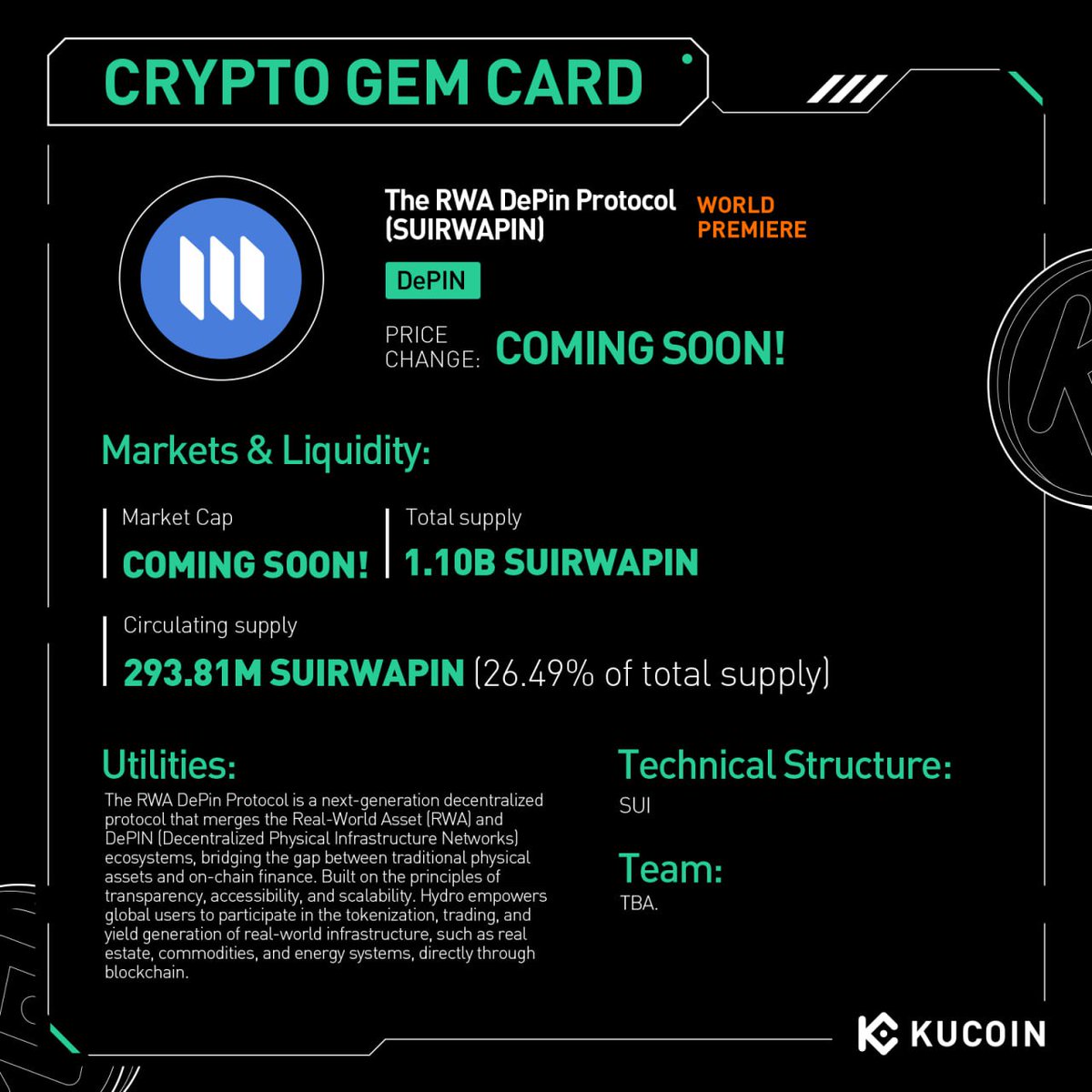 SUIRWAPIN, KuCoin'de İşlem Yapmaya Başladı