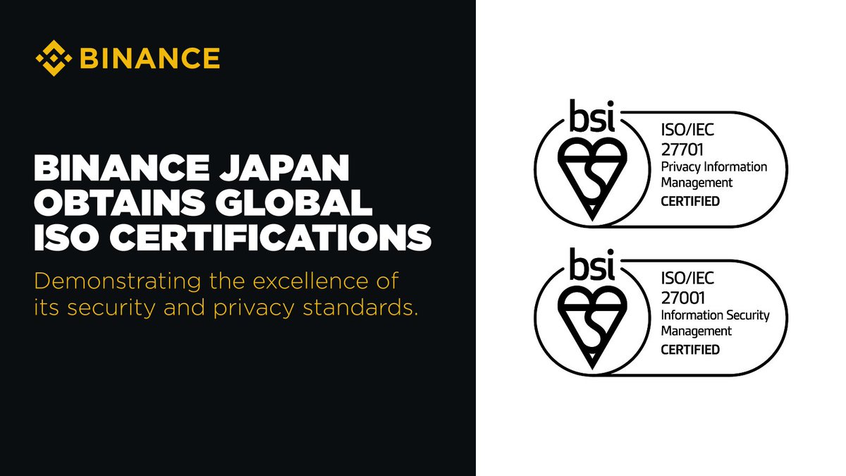 Binance Japan, Güvenlik ve Gizlilik Standartlarında ISO Sertifikası Aldı