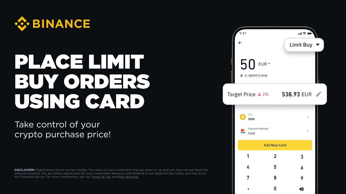 Binance, Kredi Kartıyla Limit Alım Emri Özelliği Sundu