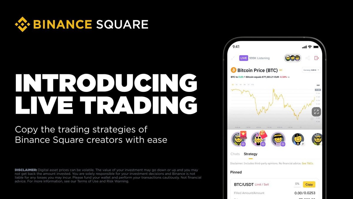 Binance Square'da Canlı Ticaret Başladı