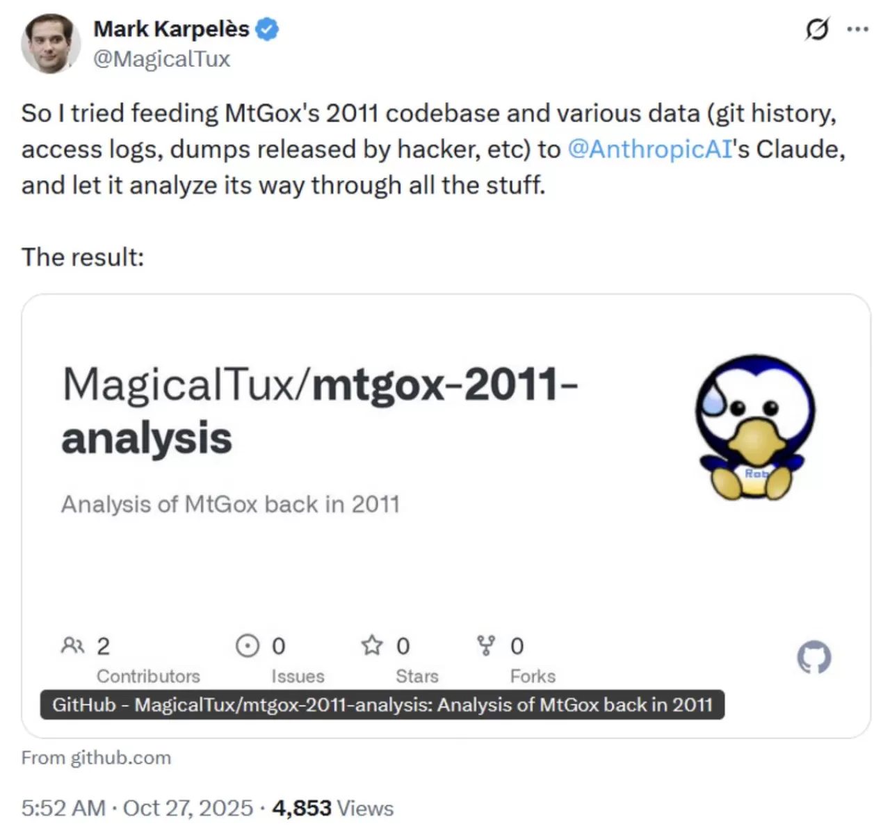 Eski Mt. Gox CEO'su, Borsanın 2011 Kodunu AI'ya Analiz Ettirdi: 