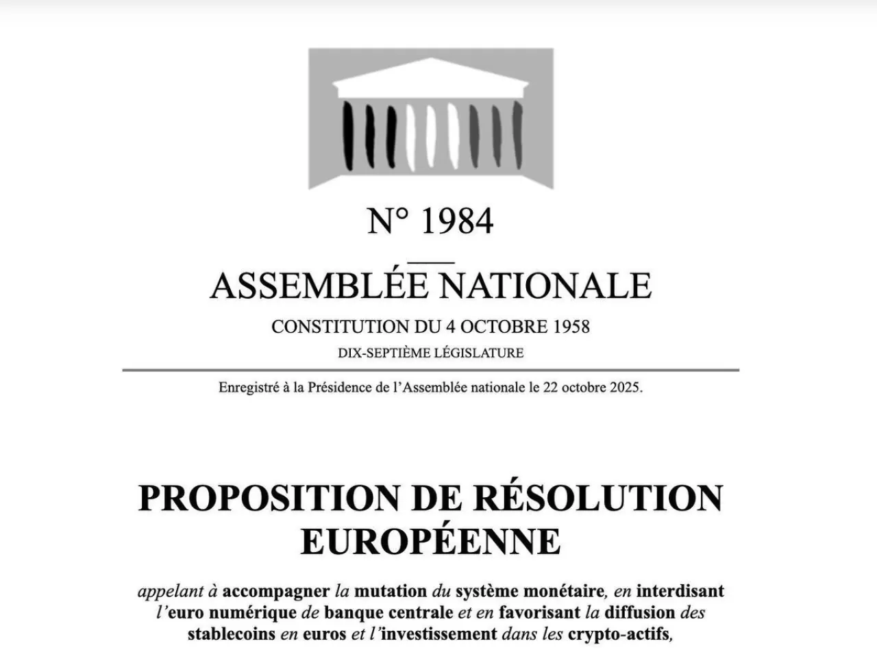 Fransız Meclisi, Dijital Euro'nun Yasaklanmasını ve Bitcoin'in Teşvik Edilmesini Gündeme Getiriyor